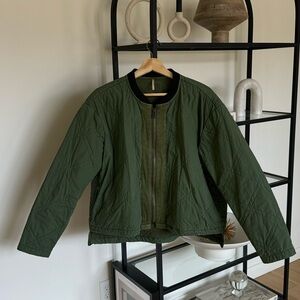 Free People army green utility / quilted jacket